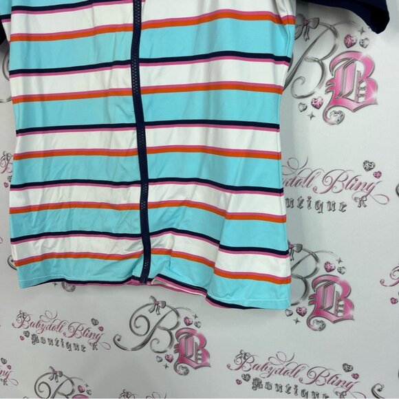 Tommy Bahama rash guard swim shirt zip up stripes Multicolor Striped Zip-Up - Picture 4 of 10